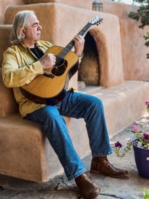 Dave Miller, Country Musician, Sitting Playing the Guitar, Flowers